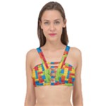 Lego Bricks, Colorful Dots Background Cage Up Bikini Top