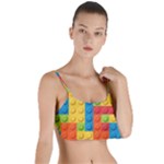 Lego Bricks, Colorful Dots Background Layered Top Bikini Top 