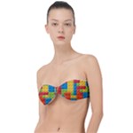 Lego Bricks, Colorful Dots Background Classic Bandeau Bikini Top 