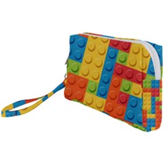 Lego Bricks, Colorful Dots Background Wristlet Pouch Bag (Small) from ArtsNow.com