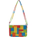 Lego Bricks, Colorful Dots Background Double Gusset Crossbody Bag