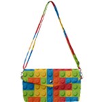 Lego Bricks, Colorful Dots Background Removable Strap Clutch Bag