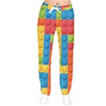 Lego Bricks, Colorful Dots Background Women Velvet Drawstring Pants