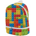 Lego Bricks, Colorful Dots Background Zip Bottom Backpack