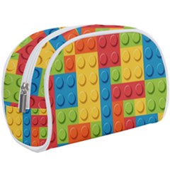 Lego Bricks, Colorful Dots Background Make Up Case (Large) from ArtsNow.com