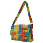 Lego Bricks, Colorful Dots Background Full Print Messenger Bag (M)