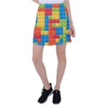 Lego Bricks, Colorful Dots Background Tennis Skirt