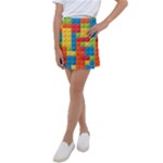 Lego Bricks, Colorful Dots Background Kids  Tennis Skirt