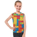 Lego Bricks, Colorful Dots Background Kids  Mesh Tank Top