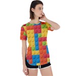 Lego Bricks, Colorful Dots Background Perpetual Short Sleeve T-Shirt