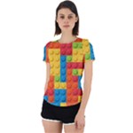 Lego Bricks, Colorful Dots Background Back Cut Out Sport T-Shirt