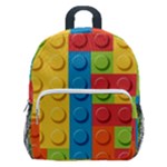 Lego Bricks, Colorful Dots Background Kids  Age 5-10 Lightweight School Backpack with Side Pockets