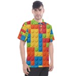 Lego Bricks, Colorful Dots Background Men s Polo T-Shirt