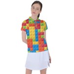 Lego Bricks, Colorful Dots Background Women s Polo T-Shirt