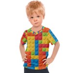 Lego Bricks, Colorful Dots Background Kids  Sports T-Shirt