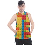 Lego Bricks, Colorful Dots Background Men s Sleeveless Hoodie