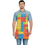 Lego Bricks, Colorful Dots Background Kitchen Apron