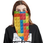 Lego Bricks, Colorful Dots Background Face Covering Bandana (Triangle)