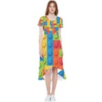 Lego Bricks, Colorful Dots Background High Low Boho Dress