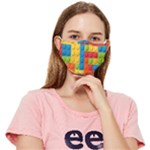 Lego Bricks, Colorful Dots Background Fitted Cloth Face Mask (Adult)