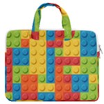 Lego Bricks, Colorful Dots Background MacBook Pro 15  Double Pocket Laptop Bag 