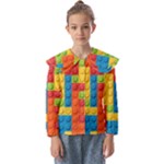 Lego Bricks, Colorful Dots Background Kids  Peter Pan Collar Blouse