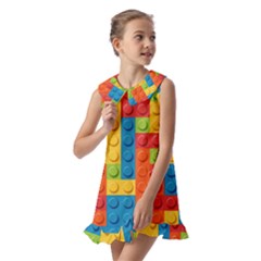 Kids  Pilgrim Collar Ruffle Hem Dress 