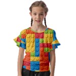 Lego Bricks, Colorful Dots Background Kids  Cut Out Flutter Sleeves