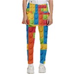 Lego Bricks, Colorful Dots Background Kids  Skirted Pants