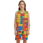 Lego Bricks, Colorful Dots Background Kids  Basketball Mesh Set