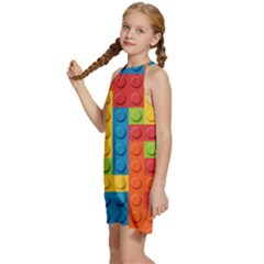 Kids  Halter Collar Waist Tie Chiffon Dress 