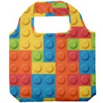 Lego Bricks, Colorful Dots Background Foldable Grocery Recycle Bag