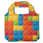 Lego Bricks, Colorful Dots Background Premium Foldable Grocery Recycle Bag