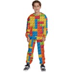 Lego Bricks, Colorful Dots Background Kids  Sweatshirt set