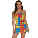 Lego Bricks, Colorful Dots Background 2-in-1 Flare Activity Dress