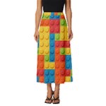 Lego Bricks, Colorful Dots Background Classic Midi Chiffon Skirt