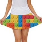 Lego Bricks, Colorful Dots Background Women s Skort