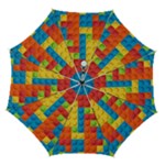 Lego Bricks, Colorful Dots Background Automatic Folding Umbrella with Case (Medium)