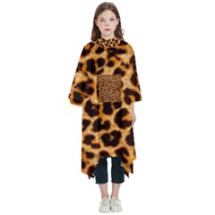 Leopard Skin Texture Macro, Brown Kids  Hooded Rain Ponchos from ArtsNow.com