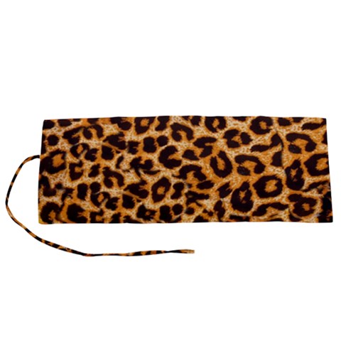 Leopard Skin Texture Macro, Brown Roll Up Canvas Pencil Holder (S) from ArtsNow.com