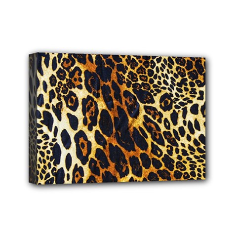 Leopard Skin Texture, Macro, Brown Mini Canvas 7  x 5  (Stretched) from ArtsNow.com