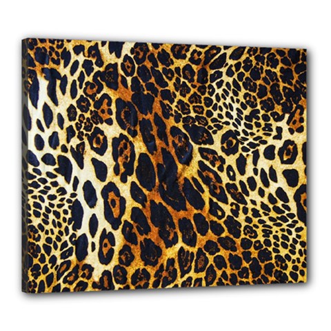 Leopard Skin Texture, Macro, Brown Canvas 24  x 20  (Stretched) from ArtsNow.com