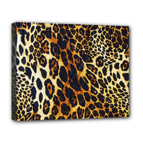 Leopard Skin Texture, Macro, Brown Deluxe Canvas 20  x 16  (Stretched) from ArtsNow.com