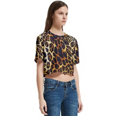 Women s Round Neck Short Sleeve Crop Top 