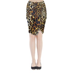 Leopard Skin Texture, Macro, Brown Midi Wrap Pencil Skirt from ArtsNow.com