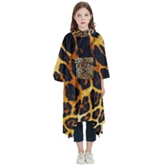 Leopard Skin Texture, Macro, Brown Kids  Hooded Rain Ponchos from ArtsNow.com