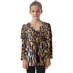 Kids  V Neck Casual Top 