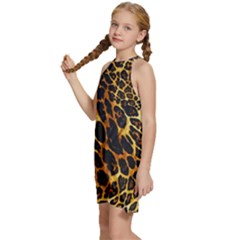 Kids  Halter Collar Waist Tie Chiffon Dress 