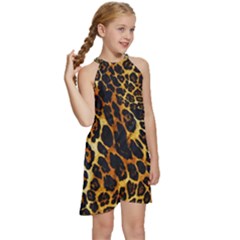 Kids  Halter Collar Waist Tie Chiffon Dress 