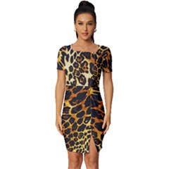 Fitted Knot Split End Bodycon Dress 